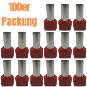 Aderendhülsen Twin - 2x10,00mm² - Rot (100er Pack)